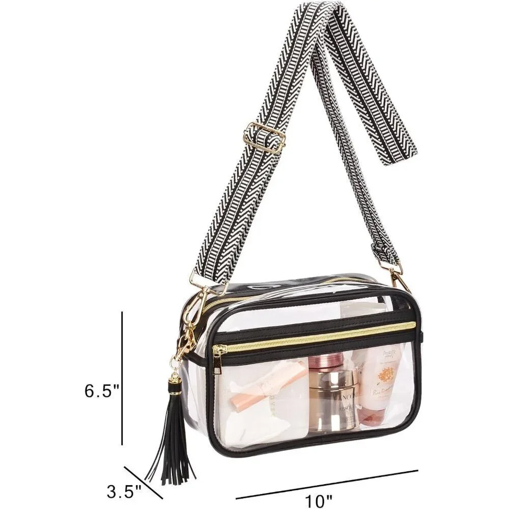 Clear Crossbody Bag Women's PVC Stadium Approved Waterproof Organizer